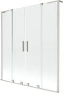 Mexen Velar L Duo parawan nawannowy 2-skrzydłowy rozsuwany 150 x 150 cm, transparent, nikiel szczotkowany - 896-150-003-02-97