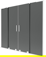 Mexen Velar L Duo Bath Screen 2-panel Sliding 180 x 150 cm, Graphite, White - 896-180-003-42-20