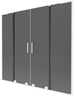 Mexen Velar L Duo parapeito de banho de 2 painéis deslizantes 180 x 150 cm, grafite, branco - 896-180-003-42-20