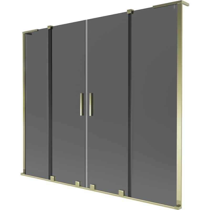 Mexen Velar L Duo 2-panel sliding bath screen 180 x 150 cm, graphite, gold - 896-180-003-42-50