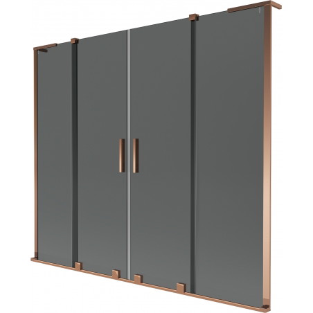 Mexen Velar L Duo vannisektsiooni ekraan, 2-osaline lükanduks 180 x 150 cm, grafiit, roosakuld - 896-180-003-42-60
