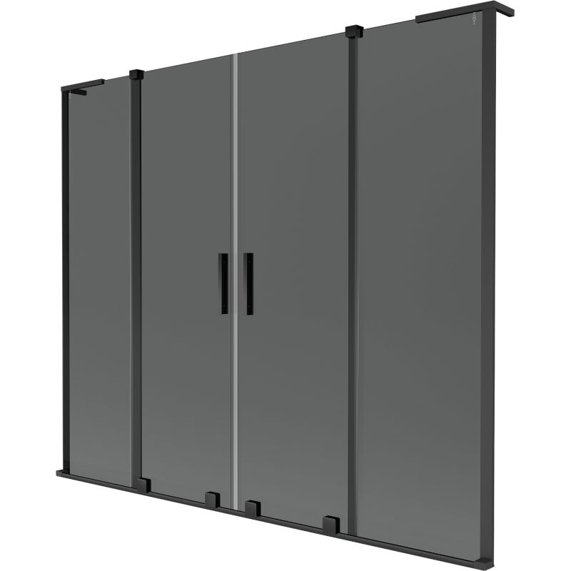 Mexen Velar L Duo Badewannenfaltwand 2-flügelig verschiebbar 180 x 150 cm, grafit, schwarz - 896-180-003-42-70