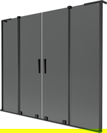 Mexen Velar L Duo-Duschtrennwand, 2-flügelig, verschiebbar, 180 x 150 cm, Grafit, Schwarz - 896-180-003-42-70