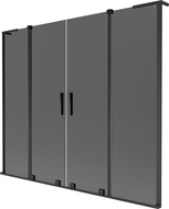 Mexen Velar L Duo mampara de baño de 2 hojas deslizantes 180 x 150 cm, grafito, negro - 896-180-003-42-70