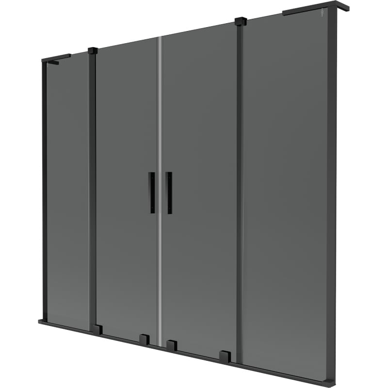 Mexen Velar L Duo parawan nawannowy 2-skrzydłowy rozsuwany 200 x 150 cm, grafit, czarny - 896-200-003-42-70