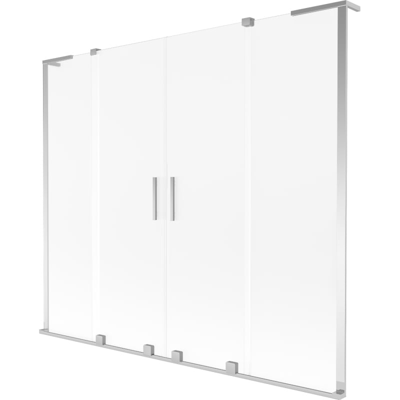 Mexen Velar L Duo Badewannenfaltwand mit 2 Schiebetüren 180 x 150 cm, matt, Chrom - 896-180-003-32-01
