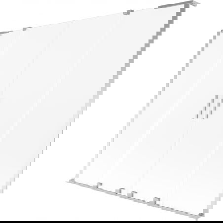 Mexen Velar L Duo mampara de bañera de 2 paneles deslizante 180 x 150 cm, escarchado, cromo - 896-180-003-32-01