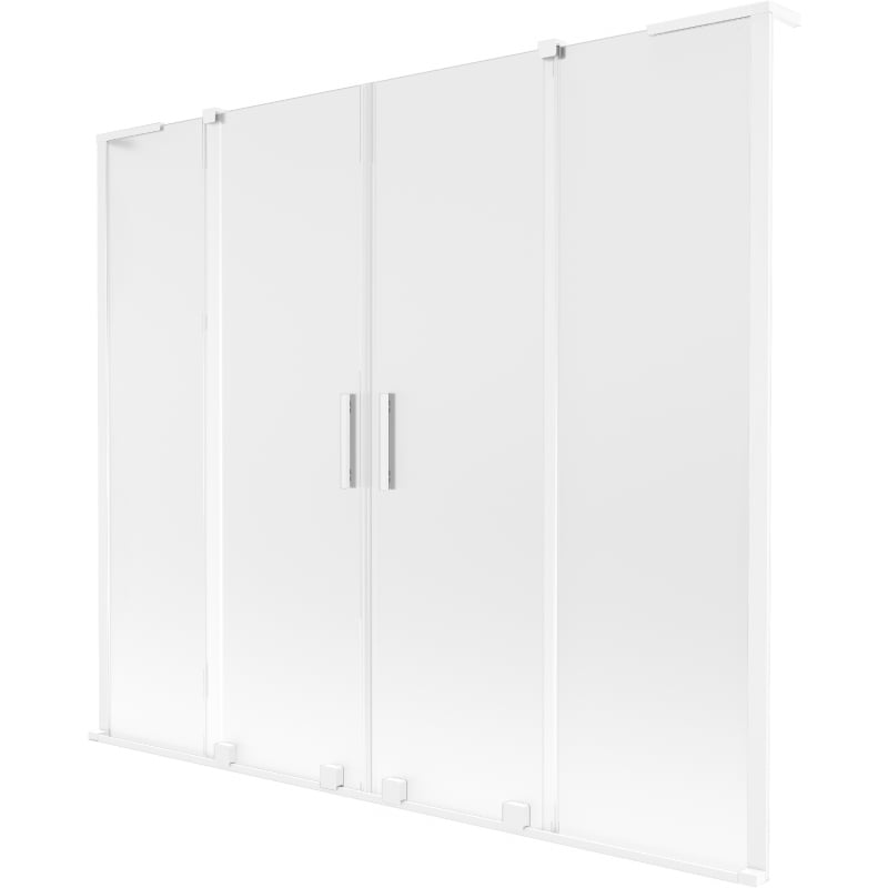 Mexen Velar L Duo Badewannenfaltwand 2-flügelig verschiebbar 180 x 150 cm, matt, weiß - 896-180-003-32-20