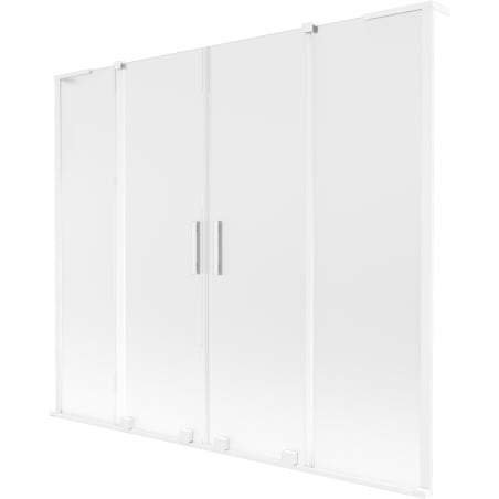 Mexen Velar L Duo Badewannenfaltwand 2-flügelig verschiebbar 180 x 150 cm, matt, weiß - 896-180-003-32-20