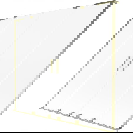 Mexen Velar L Duo Badewannenabtrennung 2-flügelig, verschiebbar 180 x 150 cm, Frost, Gold - 896-180-003-32-50