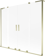 Mexen Velar L Duo parawan nawannowy 2-skrzydłowy rozsuwany 180 x 150 cm, szron, złoty - 896-180-003-32-50