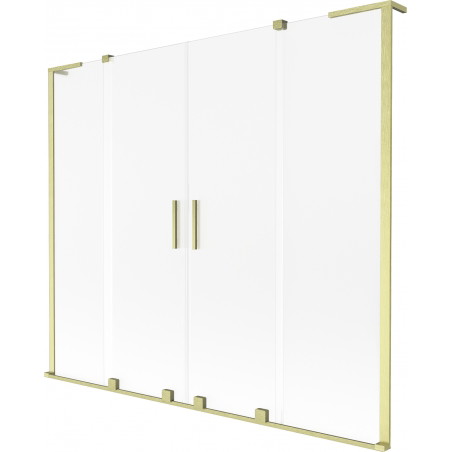 Mexen Velar L Duo vanniekraan 2-luugiline libistatav 180 x 150 cm, härmatis, kuldne harjatud - 896-180-003-32-55