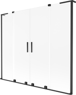 Mexen Velar L Duo paroi de baignoire à 2 volets coulissants 180 x 150 cm, dépoli, noir - 896-180-003-32-70