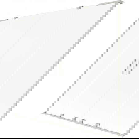Mexen Velar L Duo Badewannenabtrennung 2-flügelig, verschiebbar 180 x 150 cm, matt, gebürsteter Nickel - 896-180-003-32-97