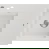 Mexen Ben granieten spoelbak 1-komerig met linker afdruiprek 600 x 500 mm, wit, chrom sifon - 6522605000-20