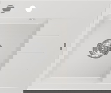 Mexen Ben granitā izlietne ar 1 nodalījumu un noteces vietu, kreisā 600 x 500 mm, balta, hroma sifons - 6522605000-20