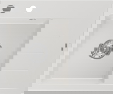 Mexen Ben granitbloossek mit 1-Komore mat Drëpsplang, lénks 600 x 500 mm, wäiss, Chrom-Siphon - 6522605000-20