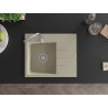 Mexen Ben granitni sudoper s 1 komorom i ocjeđivačem, lijevi 600 x 500 mm, bež, krom sifon - 6522605000-69
