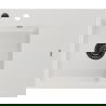 Mexen Ben granieten spoelbak 1-kompartiment met links afdruiprek 600 x 500 mm, wit, zwarte sifon - 6522605000-20-B