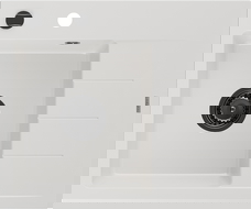 Mexen Ben granitdiskbänk med 1 fack och avrinningsyta, vänster 600 x 500 mm, vit, svart avlopp - 6522605000-20-B