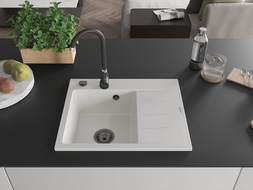 Mexen Ben νεροχύτης γρανίτη 1-κοινούμενος με στραγγιστήρι, αριστερός 600 x 500