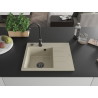 Mexen Ben zlewozmywak granitowy 1-komorowy z ociekaczem, lewy 600 x 500 mm, beżowy, syfon czarny - 6522605000-69-B