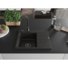 Mexen Ben graniidist valamu 1-kambriga nõrutusala, vasak 600 x 500 mm, must/kuldne metallik, sifoon must - 6522605000-75-B