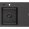 Mexen Ben zlewozmywak granitowy 1-komorowy z ociekaczem, lewy 600 x 500 mm, czarny nakrapiany, syfon czarny - 6522605000-76-B