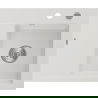 Mexen Ben Granitspüle 1-becken mit Abtropffläche rechts 600 x 500 mm, weiß, Siphon Chrom - 6523605000-20