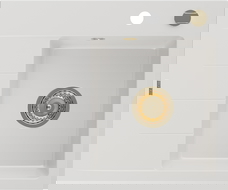 Mexen Ben Granittenkopp 1-Kummer mat dripch, riets 600 x 500 mm, wäiss, Gold Siphon - 6523605000-20-G