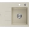 Mexen Ben fregadero de granito de 1 cubeta con escurridor, derecho 600 x 500 mm, beige, sifón cromado - 6523605000-69