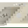 Mexen Ben Granitspüle ein Becken mit Abtropffläche rechts 600 x 500 mm, beige, Chromsiphon - 6523605000-69
