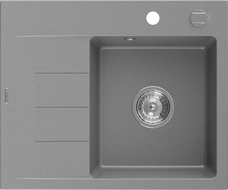 Mexen Ben zlewozmywak granitowy 1-komorowy z ociekaczem, prawy 600 x 500 mm, szary, syfon chrom - 6523605000-71