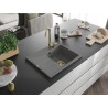 Mexen Ben zlewozmywak granitowy 1-komorowy z ociekaczem, prawy 600 x 500 mm, szary, syfon złoty  - 6523605000-71-G