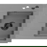 Mexen Ben Granitspüle 1-Becken mit Abtropffläche, rechts 600 x 500 mm, grau, Siphon schwarz - 6523605000-71-B