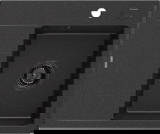 Mexen Ben 1-bowl granite sink with drainer, right 600x500 mm, black/silver metallic black siphon - 6523605000-73-B