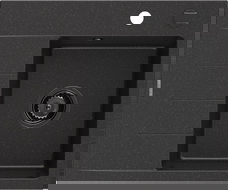 Mexen Ben granieten spoelbak met 1 kamer met afdruiprek, rechts 600x500 mm, zwart/zilveren metallic zwarte sifon