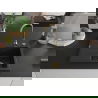 Mexen Ben évier en granit 1 bac avec égouttoir droit 600 x 500 mm, noir/doré métallisé, siphon doré - 6523605000-75-G