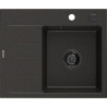 Mexen Ben zlewozmywak granitowy 1-komorowy z ociekaczem, prawy 600 x 500 mm, czarny/złoty metalik syfon czarny - 6523605000-75-B
