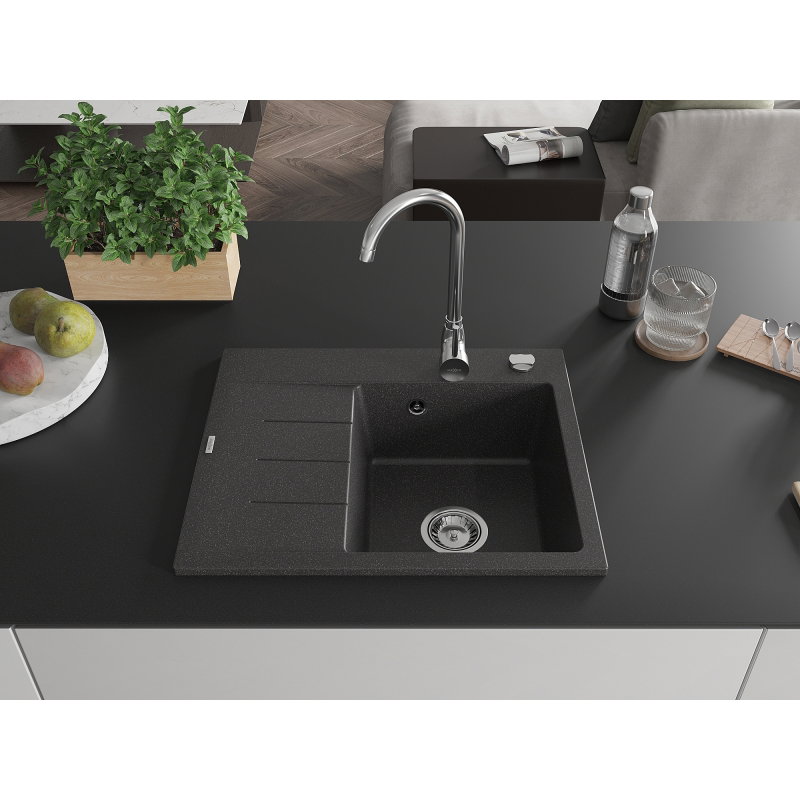 Mexen Ben νεροχύτης γρανίτης μίας κοιλότητας με αποστραγγιστικό, δεξιός