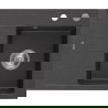 Mexen Ben Granitspüle 1-beckig mit Abtropffläche rechts 600 x 500 mm, schwarz gesprenkelt, Siphon Chrom - 6523605000-76