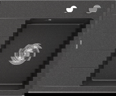 Mexen Ben Graniittinen 1-allas tiskiallas valualueella, oikea 600 x 500 mm, musta pilkullinen, krominen sifoni - 6523605000-76