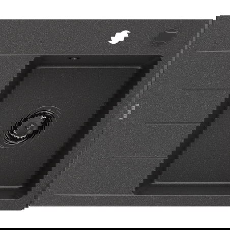 Mexen Ben lavello in granito a 1 vasca con scolapiatti, destro 600 x 500 mm, nero maculato, sifone nero - 6523605000-76-B