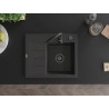 Mexen Ben zlewozmywak granitowy 1-komorowy z ociekaczem, prawy 600 x 500 mm, czarny nakrapiany, syfon czarny - 6523605000-76-B