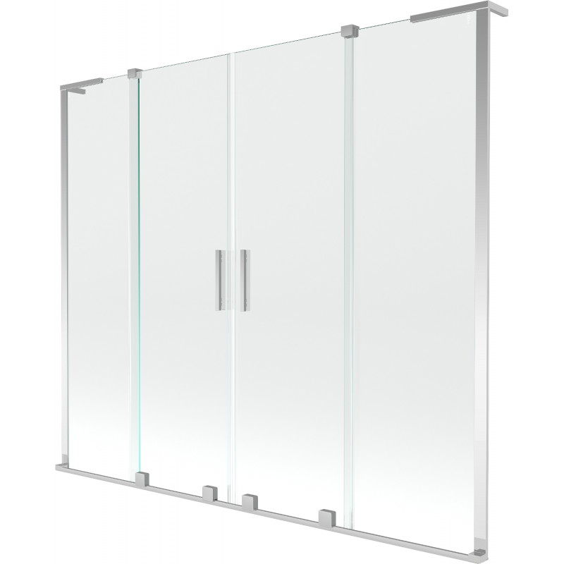 Mexen Velar L Duo parawan nawannowy 2-skrzydłowy rozsuwany 180 x 150 cm, transparent, chrom - 896-180-003-02-01