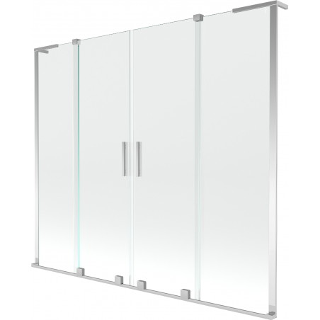 Mexen Velar L Duo parawan nawannowy 2-skrzydłowy rozsuwany 180 x 150 cm, transparent, chrom - 896-180-003-02-01