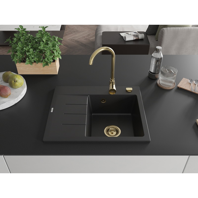 Mexen Ben νεροχύτης γρανίτης 1 θαλάμου με στραγγιστήρι, δεξιός 600 x 500 mm,