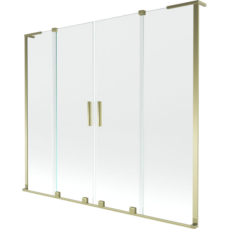 Mexen Velar L Duo Badewannenabtrennung 2-flügelig verschiebbar 180 x 150 cm, transparent, gold - 896-180-003-02-50
