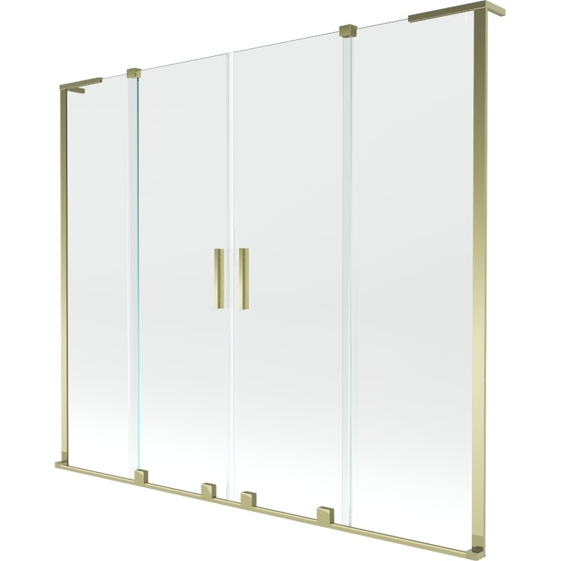 Mexen Velar L Duo badkarsvägg 2-delad skjutbar 180 x 150 cm, transparent, guld - 896-180-003-02-50