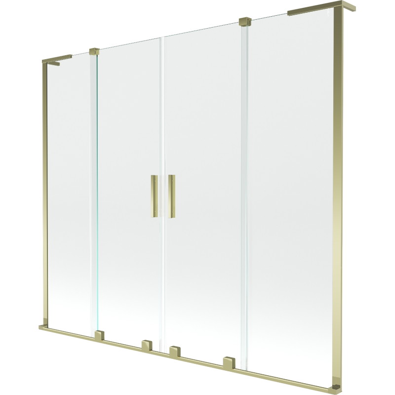 Mexen Velar L Duo vannitoa ekraan 2-tiivaline lükanduks 180 x 150 cm, läbipaistev, kuldne - 896-180-003-02-50